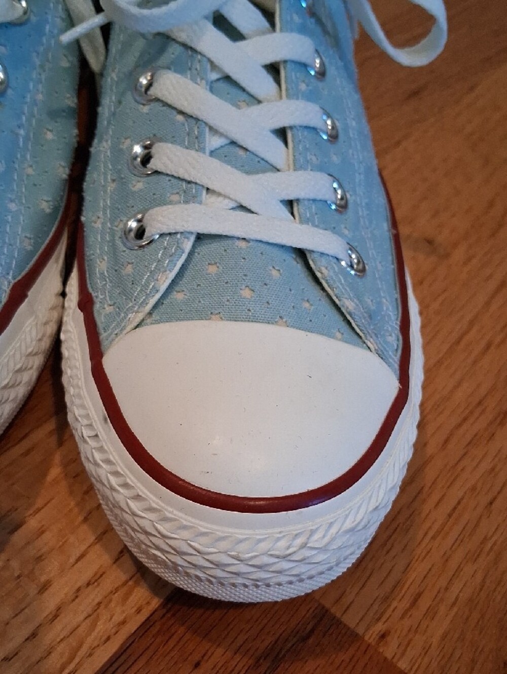 Converse Light Blue Polka Dot / Mini Stars Canvas Sneakers Women's 10 - Picture 11 of 11